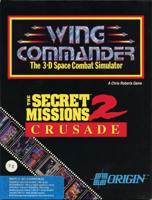 Front Cover for Wing Commander: The Secret Missions 2 - Crusade (DOS) (3.5" Floppy Disk release)