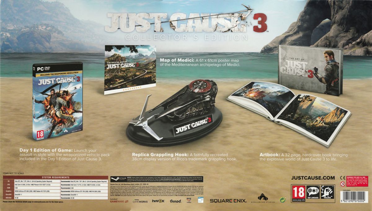 Back Cover for Just Cause 3 (Collector's Edition) (Windows)