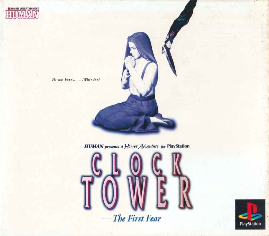 Front Cover for Clock Tower (PlayStation) (The game came with an outer slip case, a special book called "Clock Tower's Especially Fan Book," and a manual.): Slip Cover Front