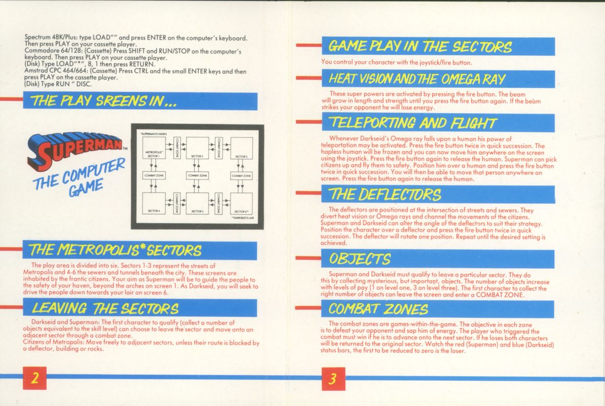 Inside Cover for Superman: The Game (ZX Spectrum)