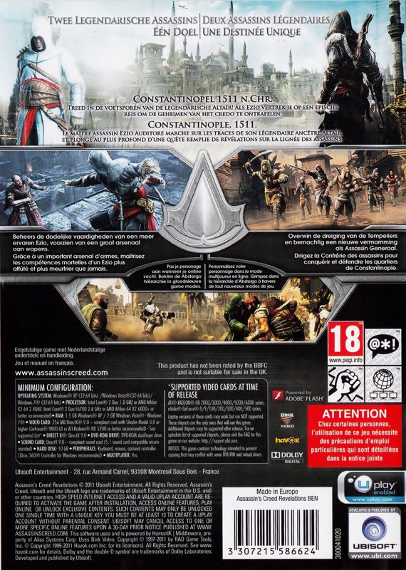 Back Cover for Assassin's Creed: Revelations (Windows)