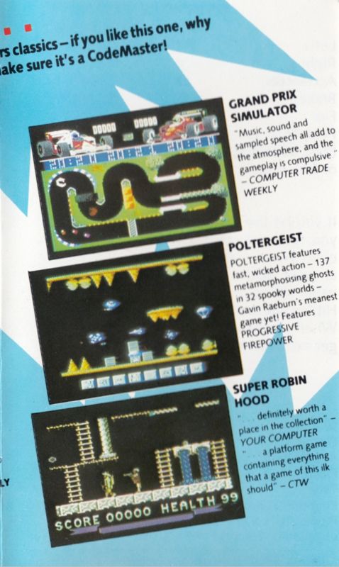 Inside Cover for Super Stuntman (Commodore 64): Top Far Right