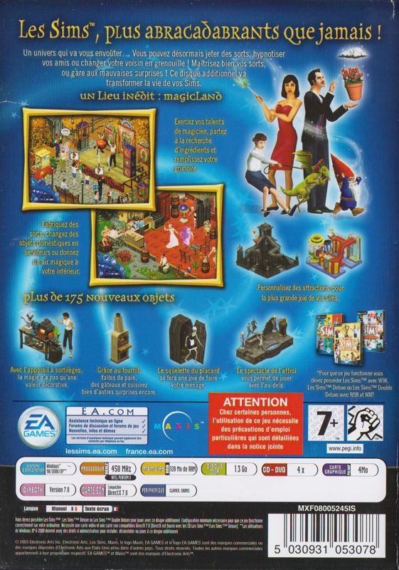 Back Cover for The Sims: Makin' Magic (Windows) (Product #MXF08005245IS)