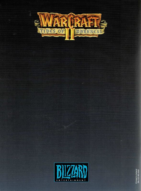 Manual for WarCraft II: Tides of Darkness (DOS) (Soft Price release): Back