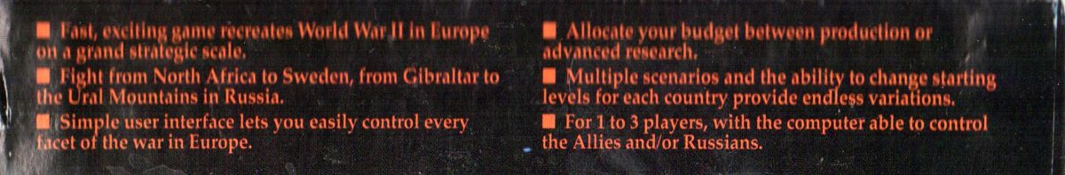 Spine/Sides for Storm Across Europe (Commodore 64): Bottom