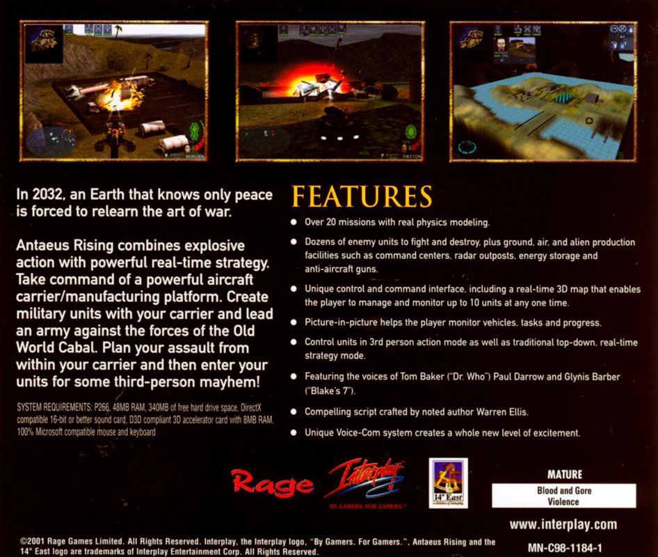 Other for Hostile Waters: Antaeus Rising (Windows): jewel case back