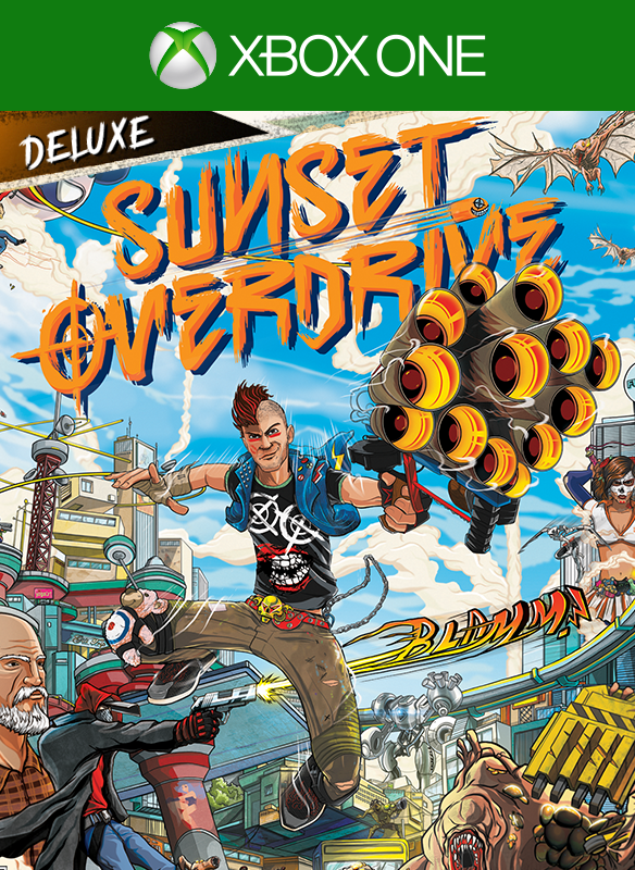Front Cover for Sunset Overdrive: Deluxe Edition (Xbox One) (Download release): 1st version