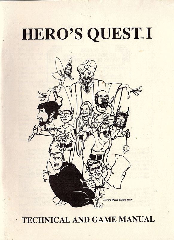 Manual for Hero's Quest: So You Want to Be a Hero (DOS): Technical and Game Manual