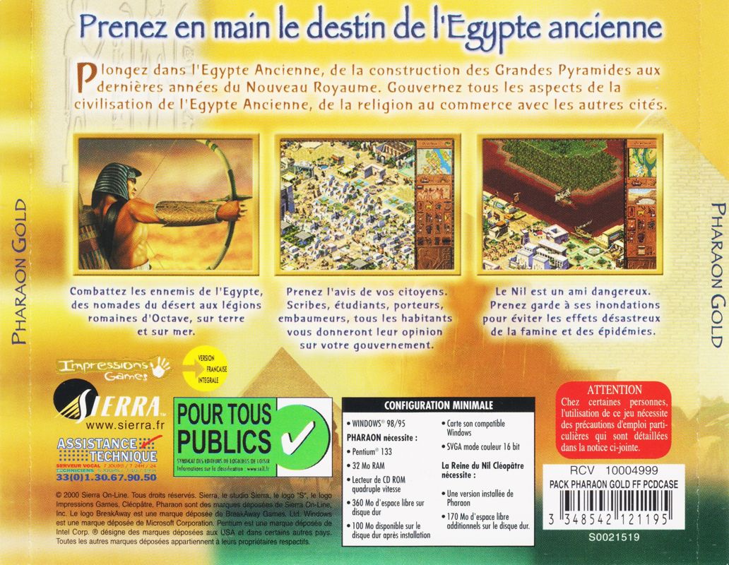 Pharaoh Gold Cover Or Packaging Material Mobygames