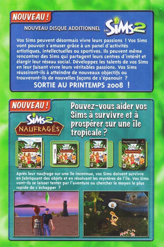 Advertisement for The Sims 2: Teen Style Stuff (Windows): The Sims' leaflet - Back