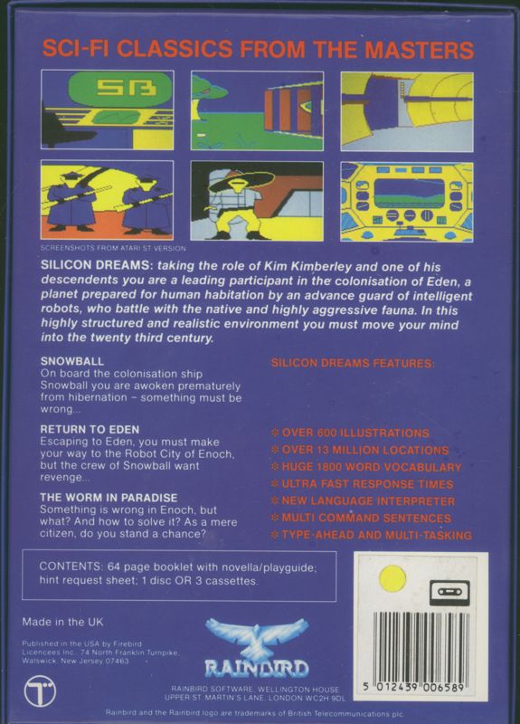 Back Cover for Silicon Dreams (ZX Spectrum)