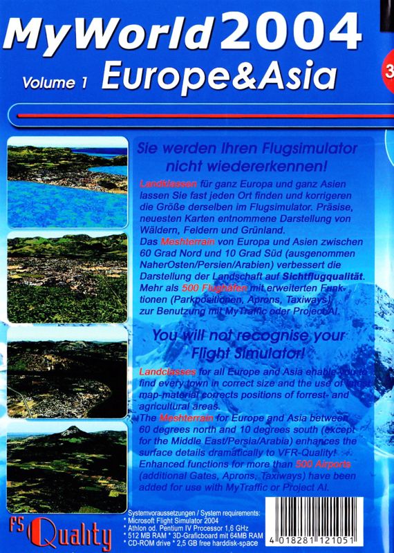 Back Cover for MyWorld 2004: Volume 1 - Europe & Asia (Windows)
