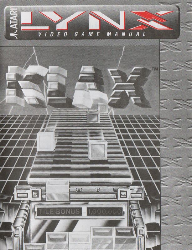 Manual for Klax (Lynx): Front