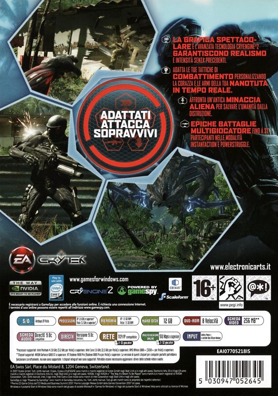 Crysis cover or packaging material - MobyGames