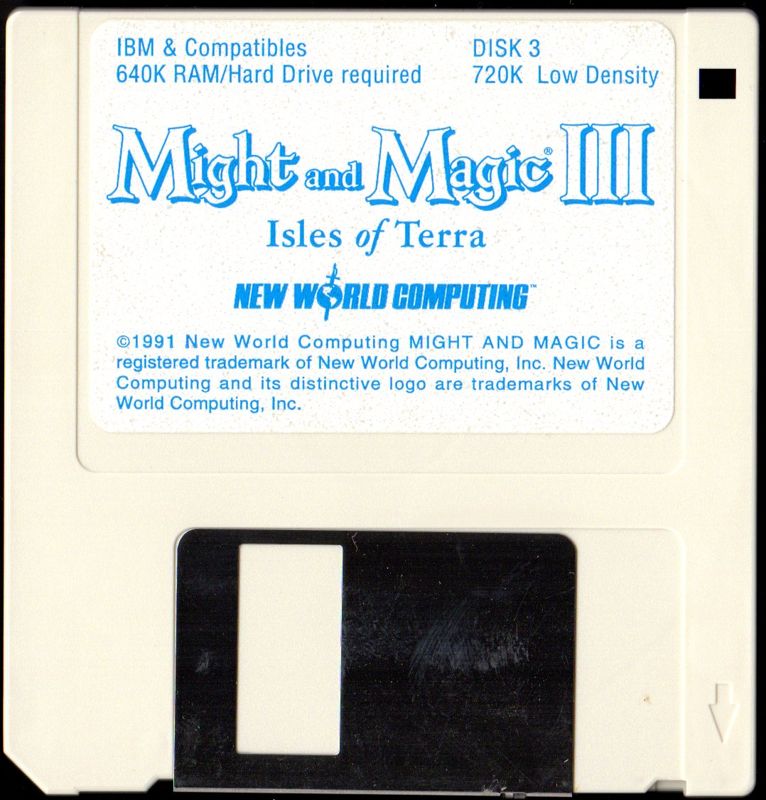 Media for Might and Magic III: Isles of Terra (DOS) (3.5" version): Disk 3