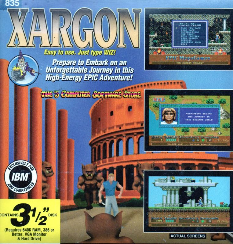 Front Cover for Xargon (DOS) (The 5$ Computer Software 3.5" shareware release)