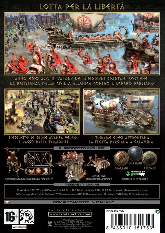 Back Cover for Ancient Wars: Sparta (Windows)