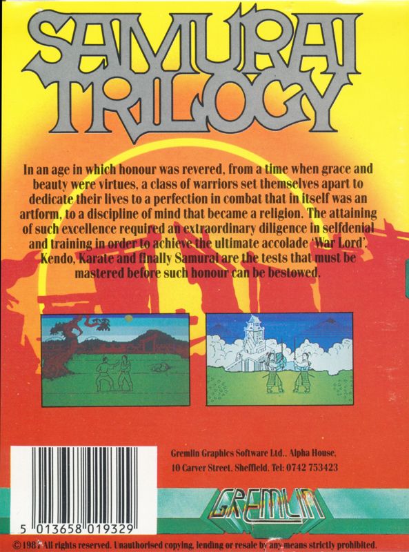 Back Cover for Samurai Trilogy (ZX Spectrum)