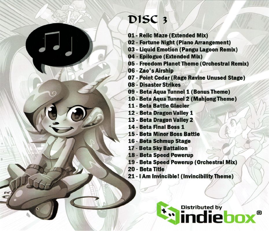 Other for Freedom Planet (Limited Edition) (Linux and Macintosh and Windows): Soundtrack - Jewel Case - Back