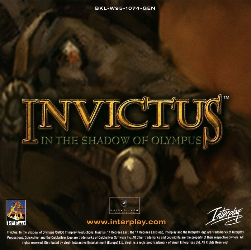 Other for Invictus: In the Shadow of Olympus (Windows): Jewel Case - Inside Left