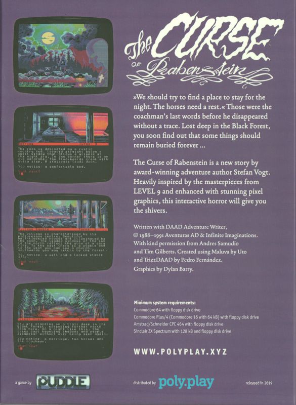 Back Cover for The Curse of Rabenstein (Collector's Edition) (ZX Spectrum Next) (mail order release)