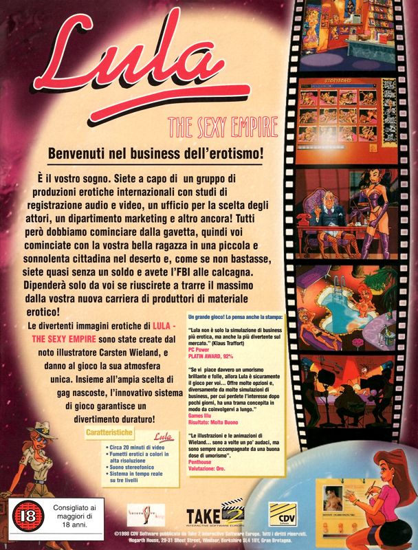 Back Cover for Lula: The Sexy Empire (Windows)