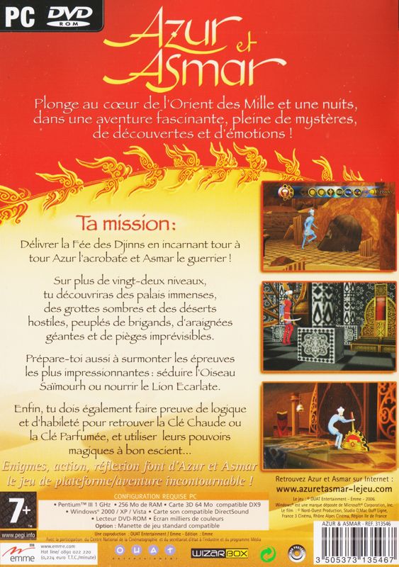 Back Cover for Azur & Asmar (Windows) (Alternate release)