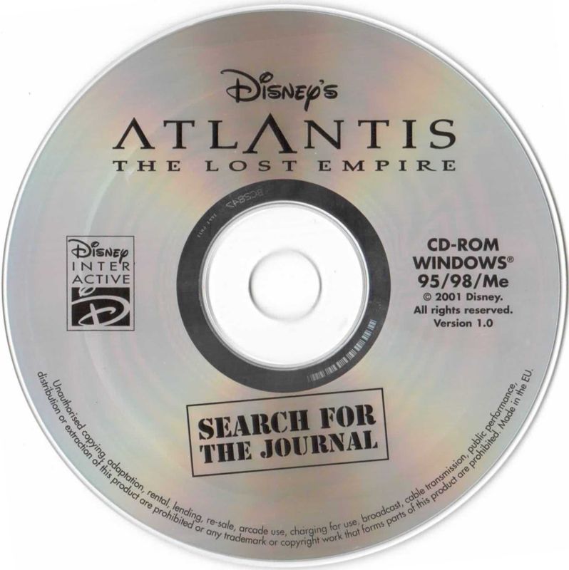 Media for Disney's Atlantis: The Lost Empire - Search for the Journal (Windows)