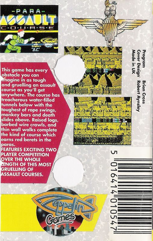 Back Cover for Para Assault Course (ZX Spectrum)