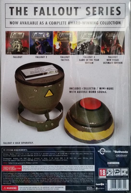 Back Cover for Fallout: Anthology (Windows) (Plastic Display Case)