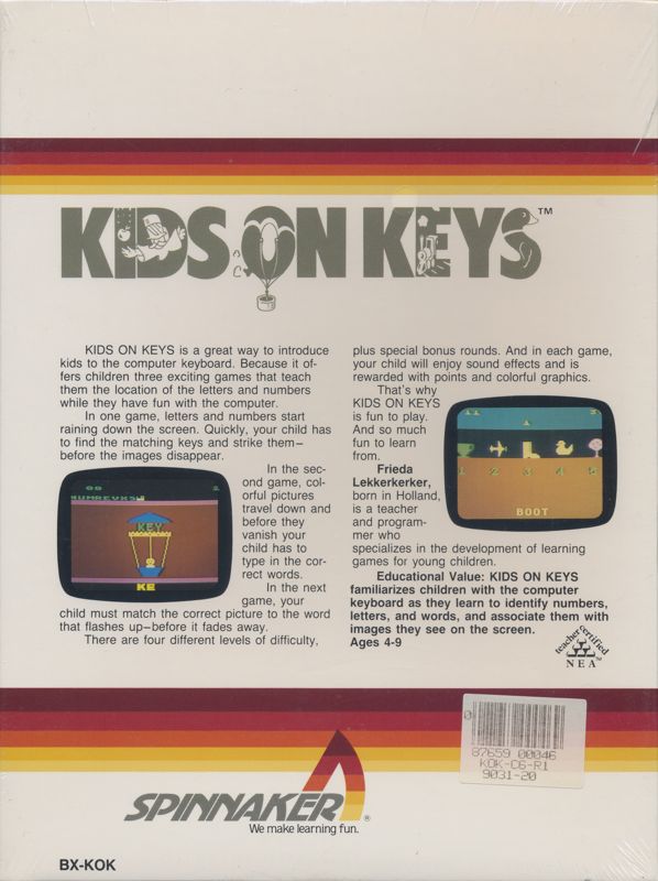 Kids On Keys Cover Or Packaging Material MobyGames   9191085 Kids On Keys Commodore 64 Back Cover 