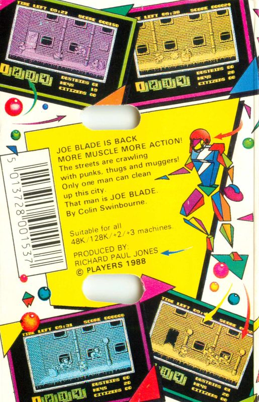 Back Cover for Joe Blade II (ZX Spectrum) (original release)