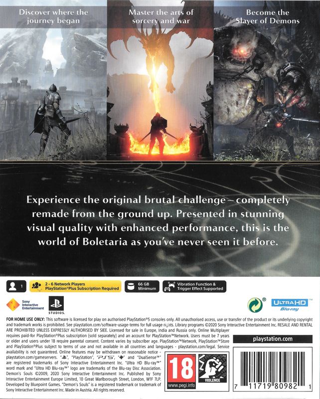 Demon's Souls cover or packaging material - MobyGames