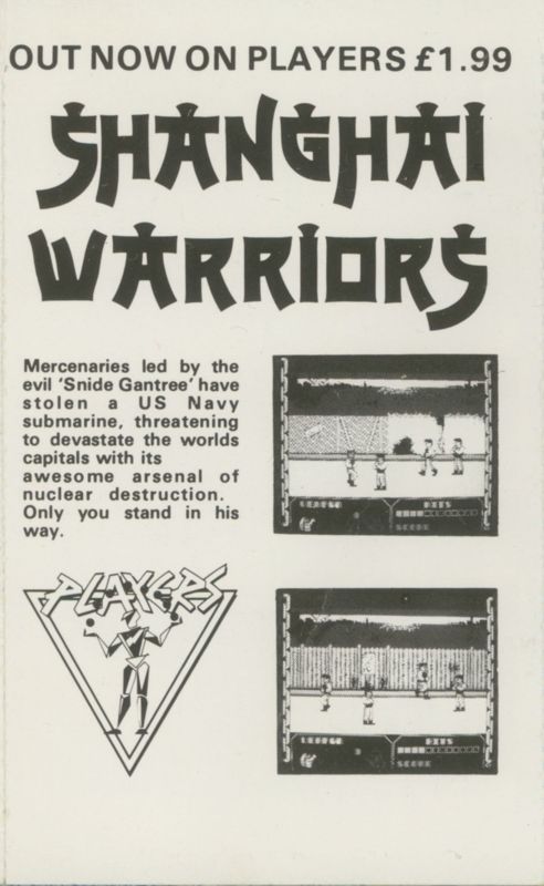 Inside Cover for Subway Vigilante (ZX Spectrum)