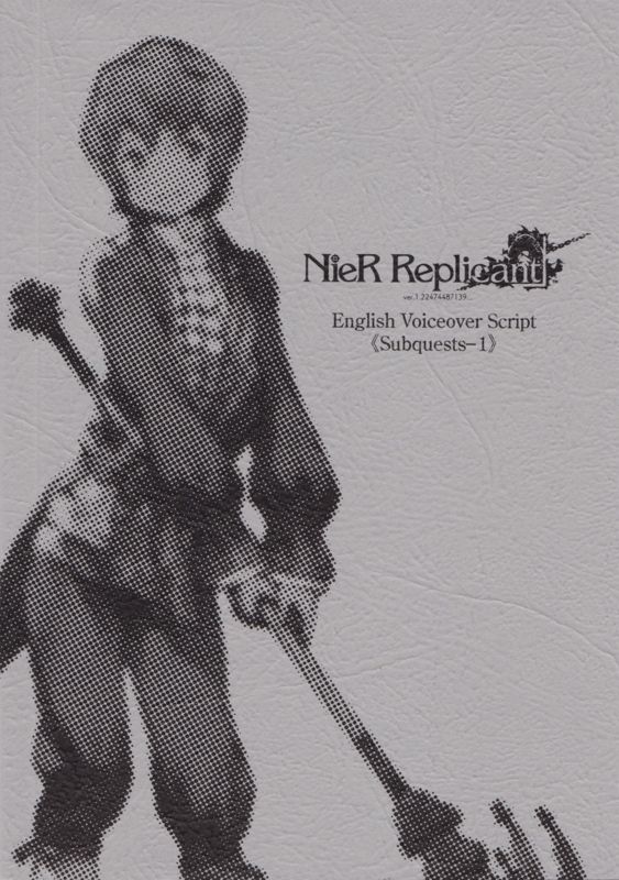 Extras for NieR Replicant ver.1.22474487139... (White Snow Edition) (PlayStation 4) ("Soft-bundled Box Set"): Script Book - <i>(Subquests-1)</i> - Front