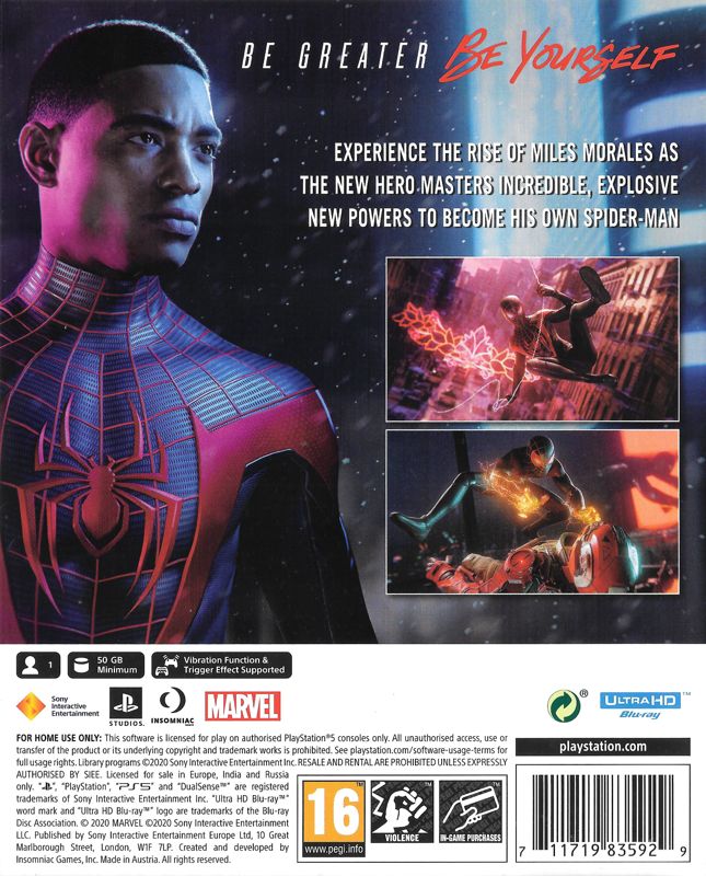 Marvel Spider-Man: Miles Morales cover or packaging material - MobyGames