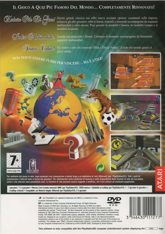 Back Cover for Trivial Pursuit: Unhinged (PlayStation 2)