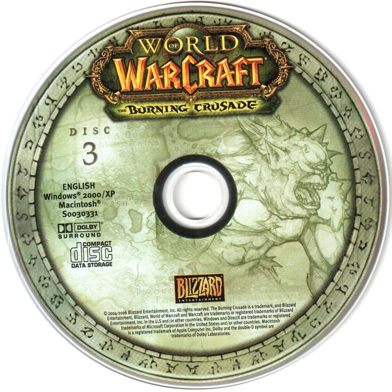 Media for World of WarCraft: The Burning Crusade (Macintosh and Windows) (CD release): Disc 3