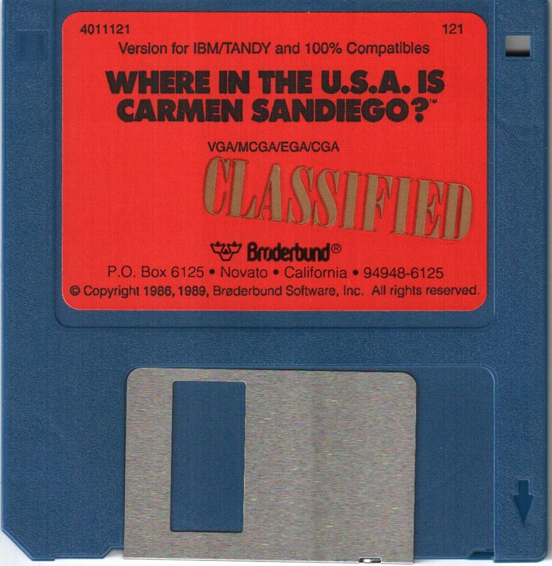 Media for Where in the U.S.A. Is Carmen Sandiego? (Enhanced) (DOS) (The release with Fodor's USA travel guide): 3.5 disc