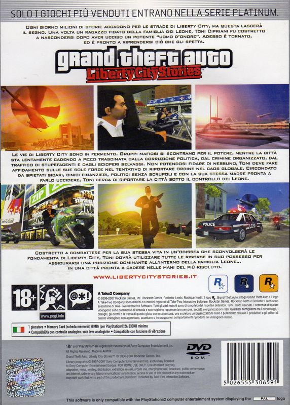 Carátula oficial de Grand Theft Auto Liberty City Stories - PS2