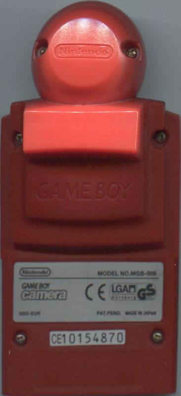Hardware for Game Boy Camera (included games) (Game Boy) (Red camera): Back