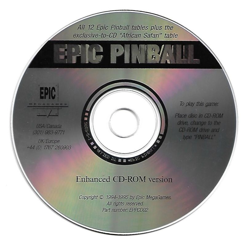Media for Epic Pinball: The Complete Collection (DOS) (CD-ROM version (mail order release))