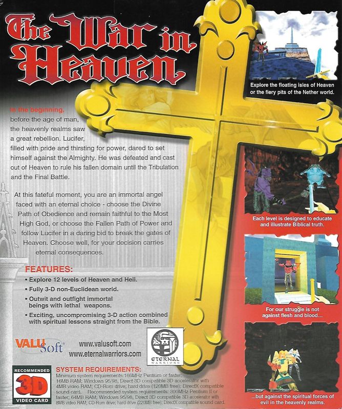 Back Cover for The War in Heaven (Windows)