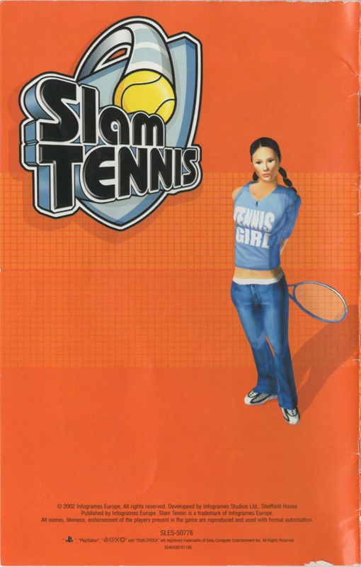 Manual for Slam Tennis (PlayStation 2): back