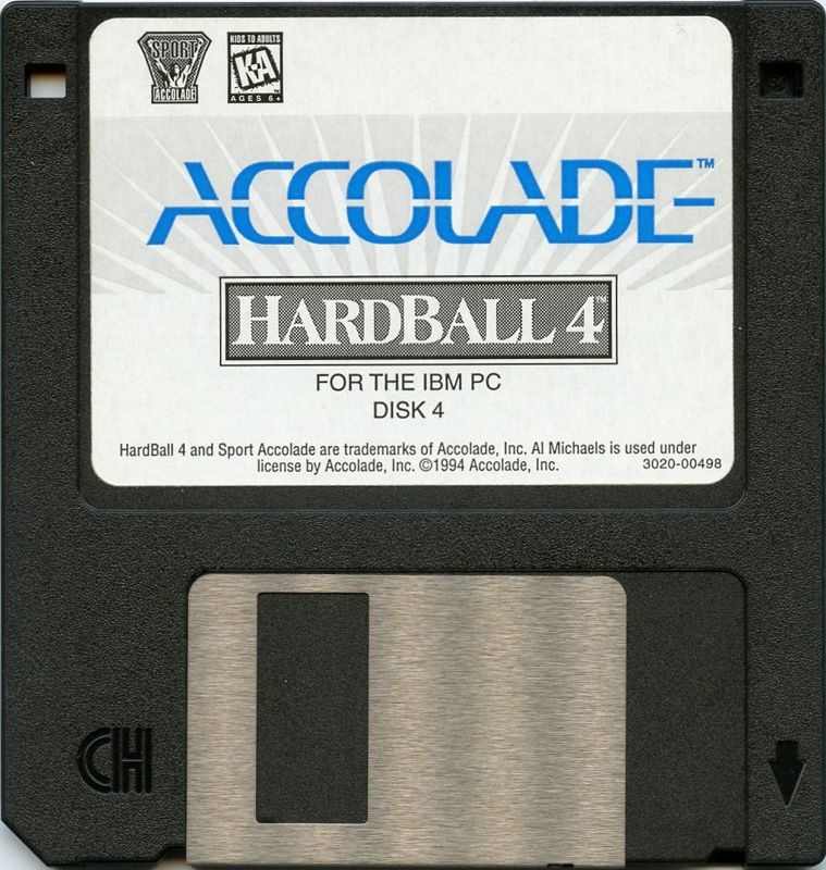 Media for HardBall 4 (DOS) (3.5" floppy disk release): Disk 4