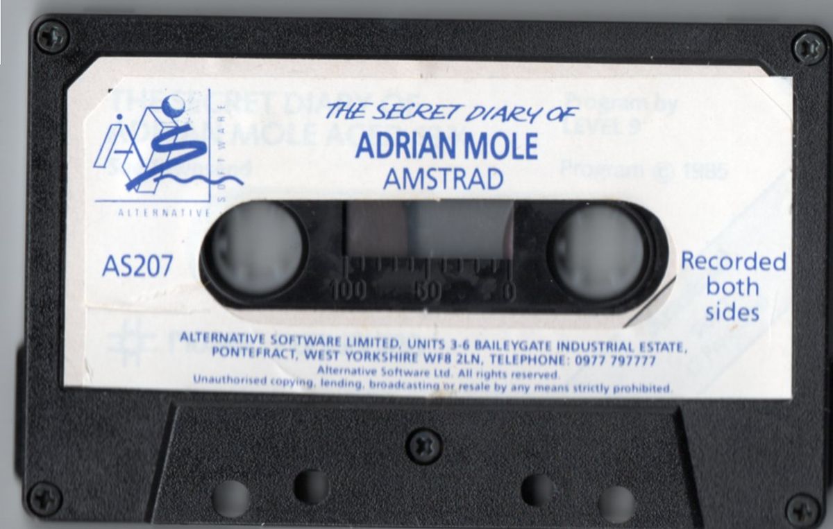 Media for The Secret Diary of Adrian Mole Aged 13¾ (Amstrad CPC) (Alternative Software budget reissue)