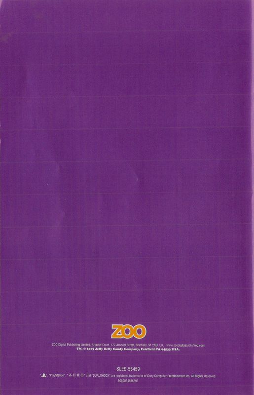 Manual for Jelly Belly: Ballistic Beans (PlayStation 2): Back