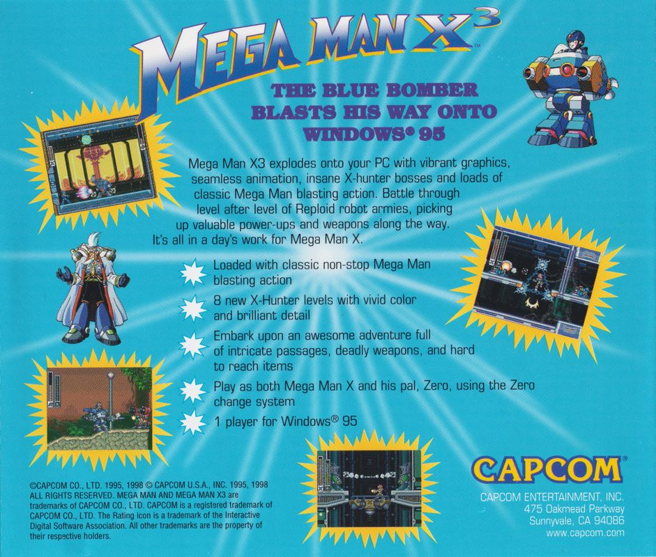 Other for Mega Man X3 (Windows): Jewel Case - Back