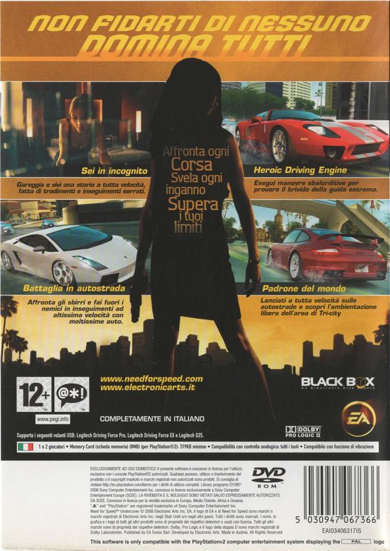 Back Cover for Need for Speed: Undercover (PlayStation 2)