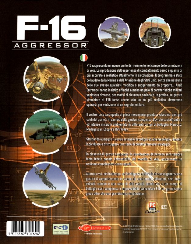 Back Cover for F-16 Aggressor (Windows)